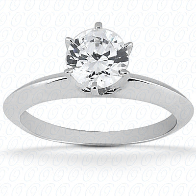 Round Center Plain Solitaire Diamond Engagement Ring - ENS1327-A
