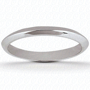 14K White Gold Plain Wedding Band- ENS1327-B