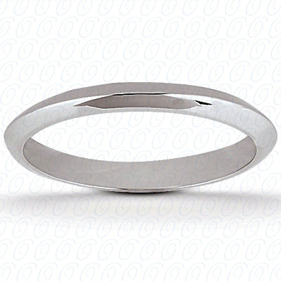 14K White Gold Plain Wedding Band- ENS1327-B