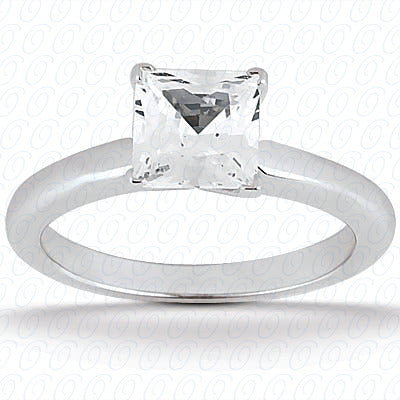Princess Center Plain Solitaire Diamond Engagement Ring - ENS1504-A
