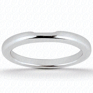 14K White Gold Plain Fitted Wedding Band- ENS1504-B