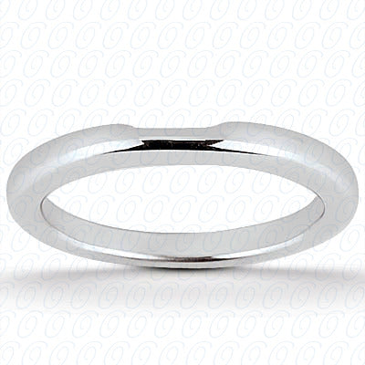 14K White Gold Plain Fitted Wedding Band- ENS1504-B