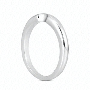 14K White Gold Plain Fitted Wedding Band - ENS1549-B