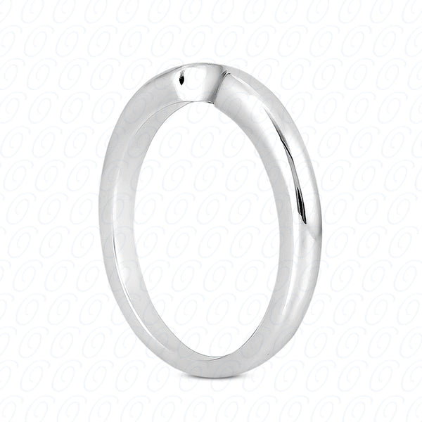 14K White Gold Plain Fitted Wedding Band - ENS1549-B