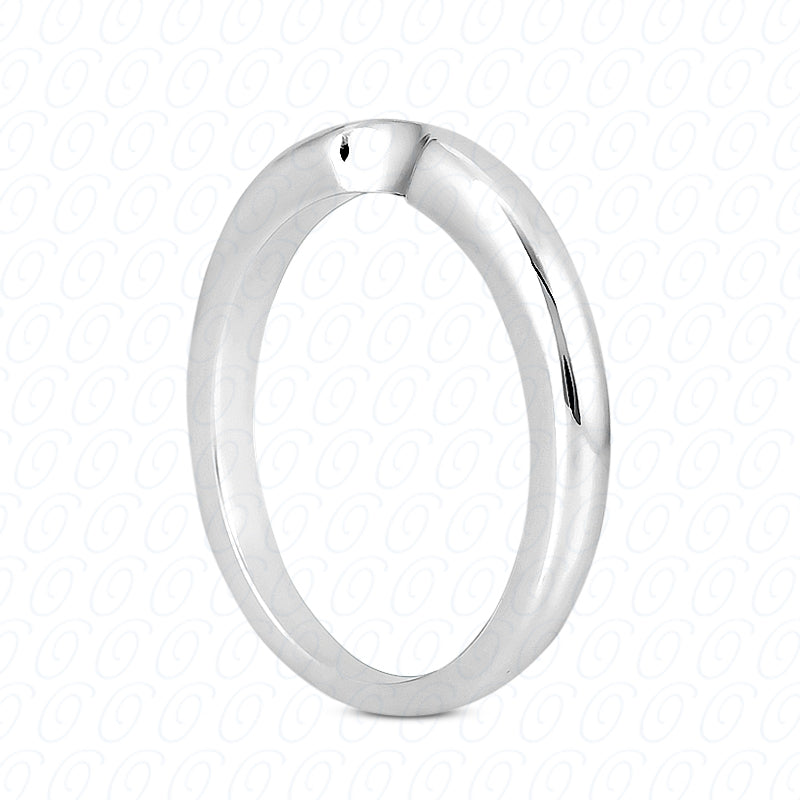 14K White Gold Plain Fitted Wedding Band - ENS1549-B