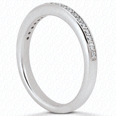 Round Brilliant Half Way Prong Set Wedding Band- ENS1594-B