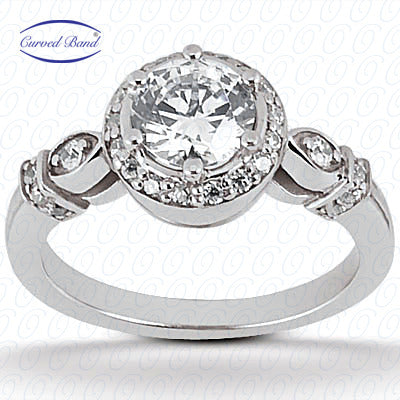 Round Center Halo Diamond Engagement Ring - ENS1598-A