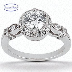 Round Center Halo Diamond Engagement Ring - ENS1598-A