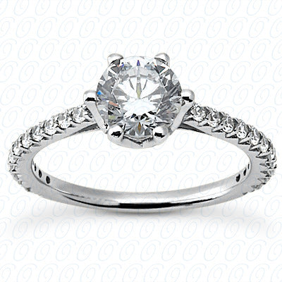 Round Center 6-Prong Set Diamond Engagement Ring - ENS2052-1-A