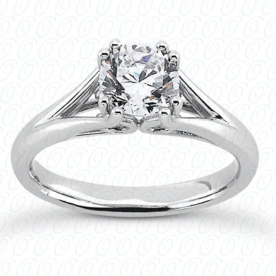 Round Center 4 Double Prong Scroll Designed Solitaire Diamond Engagement Ring - ENS2061-A