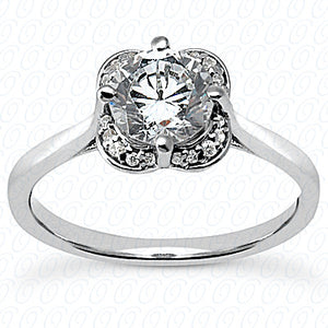 Round Center Diamond Flower Solitaire Engagement Ring - ENS2062-1-A