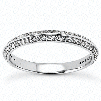 Round Brilliant Split Row Diamond Wedding Band - ENS2069-6.5x6.5-B