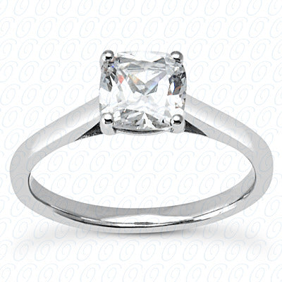 Cushion Shape Plain Solitaire Diamond Engagement Ring - ENS2070-A
