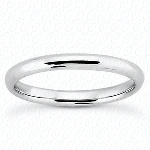 14K White Gold Plain Fitted Wedding Band- ENS2070-B