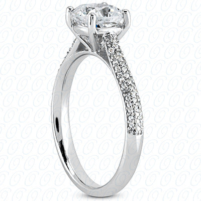 Cushion Center Pavé Diamond Engagement Ring - ENS2072-6.5x6.5-A