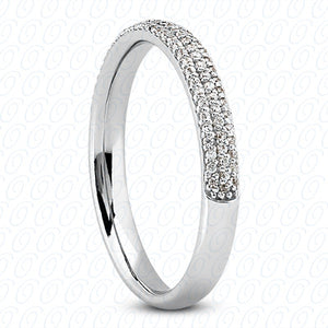 Round Brilliant Pavé Set Diamond Wedding Band - ENS2072-6.5x6.5-B