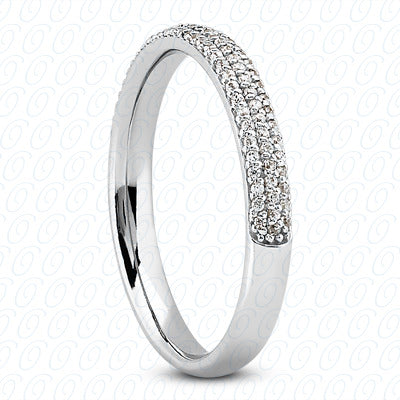 Round Brilliant Pavé Set Diamond Wedding Band - ENS2072-6.5x6.5-B