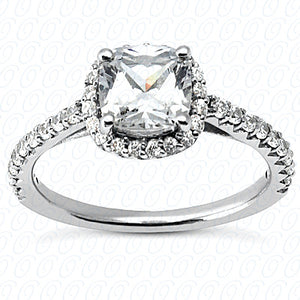 Cushion Center Diamond Halo Engagement Ring - ENS2074-6.5x6.5-A