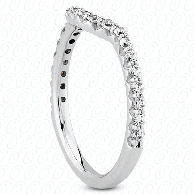 Round Brilliant Half Way Curved Diamond Wedding Band- ENS2074-B