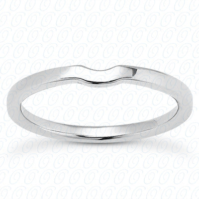 14K White Gold Plain Fitted Wedding Band- ENS2156-B