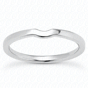 14K White Gold Plain Fitted Wedding Band- ENS2156-B