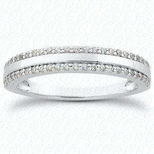 Round Brilliant Striped Diamond Wedding Band - ENS3013-B