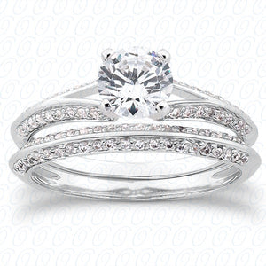 Round Center Prong Set Diamond Engagement Ring - ENS3049-A