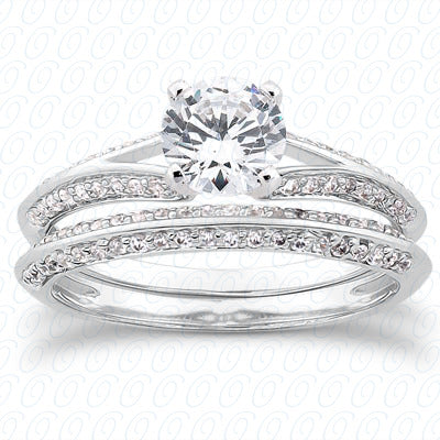 Round Center Prong Set Diamond Engagement Ring - ENS3049-A