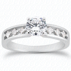 Round Center Shared Prong Diamond Engagement Ring - ENS3075-A