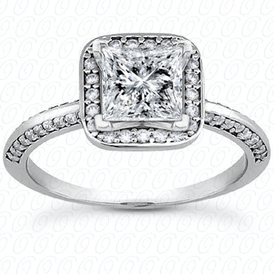 Princess Center Diamond Halo Engagement Ring - ENS3154-A