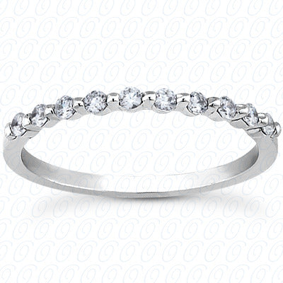 Round Brilliant Single Row Prong Set Wedding Band- ENS3162-B