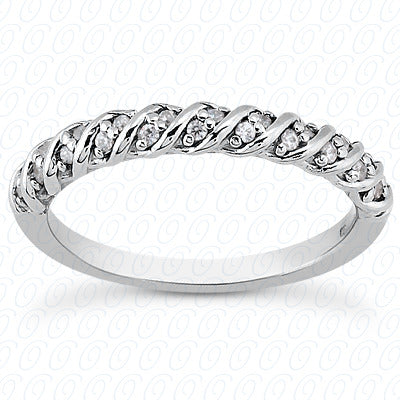Round Brilliant Swirl Design Diamond Wedding Band - ENS3185-B