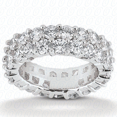 Double Row Shared Prong Round Diamond Eternity Band - EWB288
