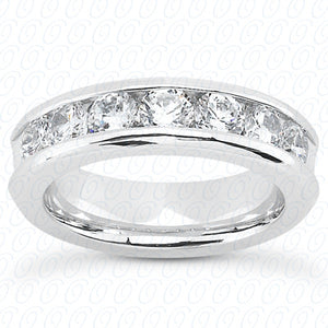 Round Brilliant Channel Set Wedding Band - MCWB1014