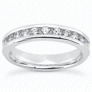 Round Brilliant Channel Set Wedding Band - MCWB1029