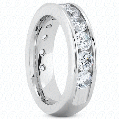 Round Brilliant Channel Set Wedding Band - MCWB1035