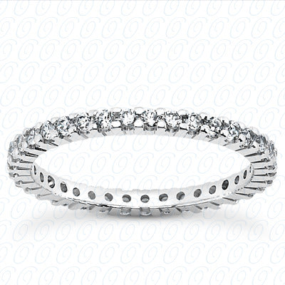 Round Brilliant Shared Prong Set Accented Diamond Eternity Band - MPET1000