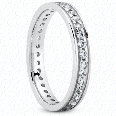 Round Brilliant Pavé Set Plain Diamond Eternity Band - MPET1009