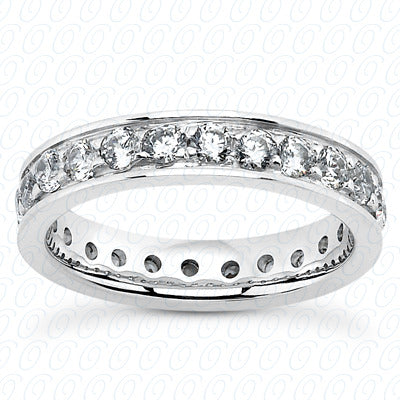 Round Brilliant Pavé Set Plain Diamond Eternity Band - MPET1011
