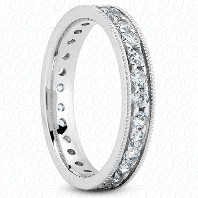 Round Brilliant Pavé Set Milgrain Diamond Eternity Band - MPET1014