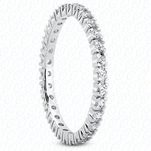 Round Brilliant Classic Accented Prong Set Diamond Eternity Band - MPET1016