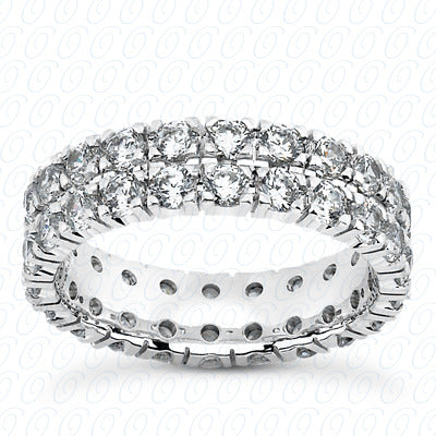 Round Brilliant Classic Prong Set Double Row Diamond Eternity Band - MPET1026