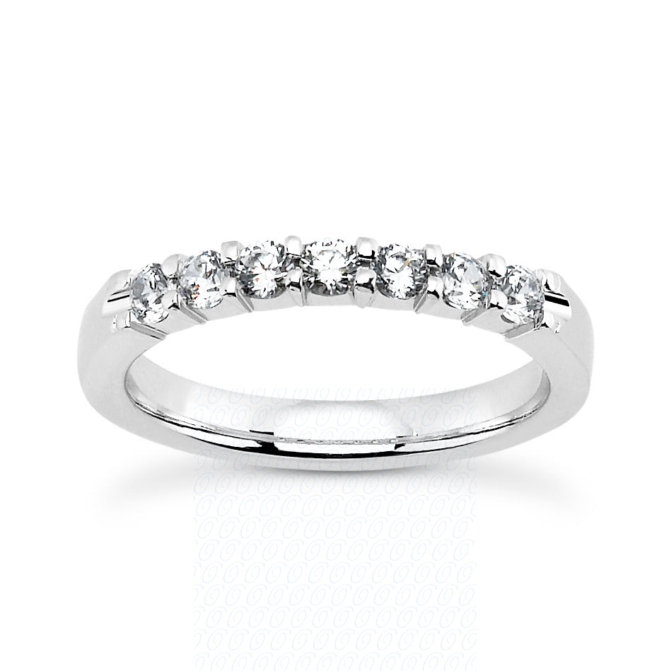 Round Brilliant Classic Prong Set Diamond Wedding Band - MPWB1012