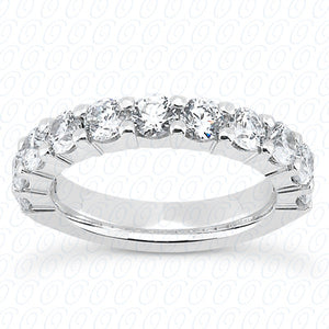 Round Brilliant Shared Prong Set Diamond Wedding Band - MPWB1037