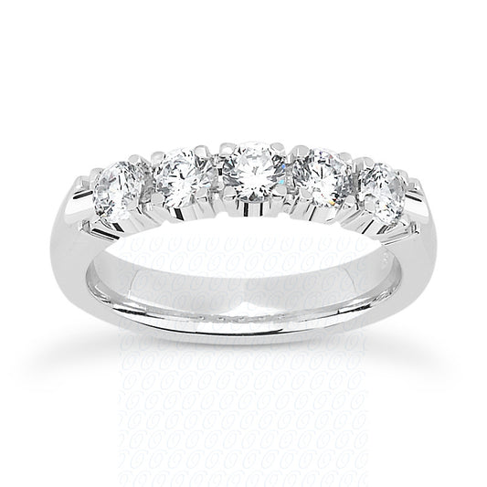 Round Brilliant Classic Prong Set Diamond Wedding Band - MPWB1050