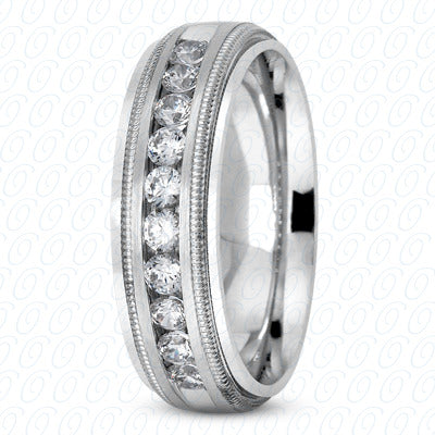 Mens Classic Round Cut Diamond Wedding Band  - MC202