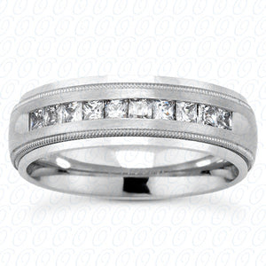 Mens Classic Princess Cut Diamond Wedding Band - MC208