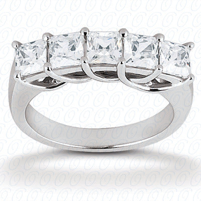 Princess Shared Prong Set Diamond Wedding Band - WB354