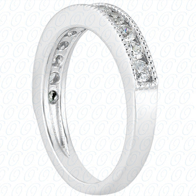 Round Brilliant Channel Set Half Diamond Wedding Band - WB5252