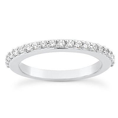 Round Brilliant Bead Set Half Diamond Wedding Band - WB5286